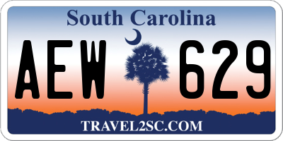 SC license plate AEW629