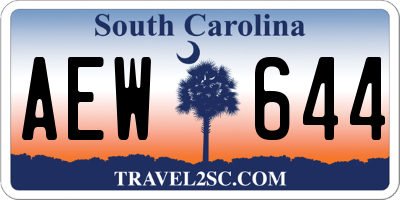 SC license plate AEW644