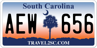 SC license plate AEW656