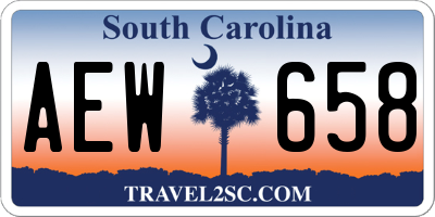SC license plate AEW658