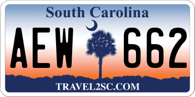 SC license plate AEW662