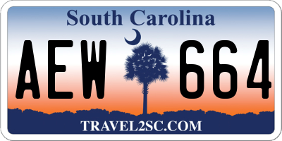 SC license plate AEW664