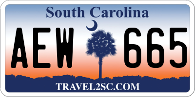 SC license plate AEW665