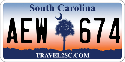 SC license plate AEW674