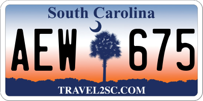 SC license plate AEW675