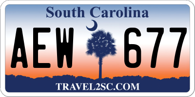 SC license plate AEW677