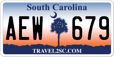 SC license plate AEW679