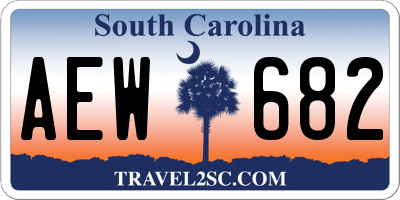 SC license plate AEW682