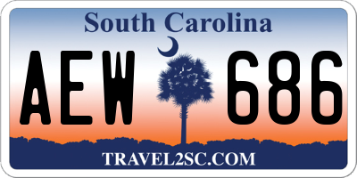 SC license plate AEW686