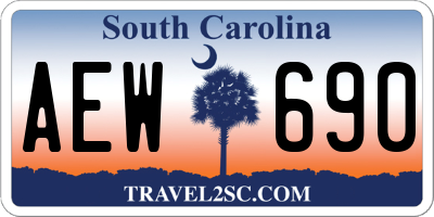 SC license plate AEW690