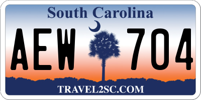 SC license plate AEW704