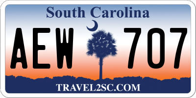SC license plate AEW707