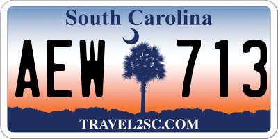 SC license plate AEW713