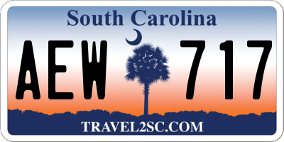 SC license plate AEW717