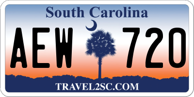 SC license plate AEW720