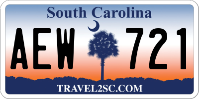 SC license plate AEW721