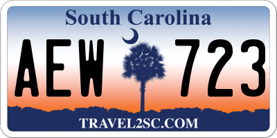 SC license plate AEW723