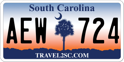 SC license plate AEW724