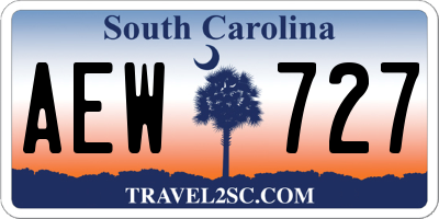 SC license plate AEW727