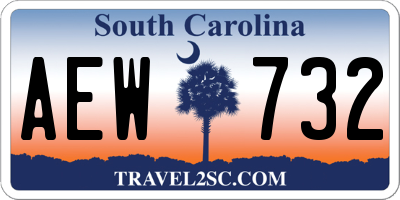 SC license plate AEW732