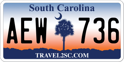 SC license plate AEW736