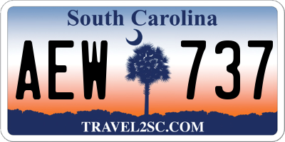 SC license plate AEW737