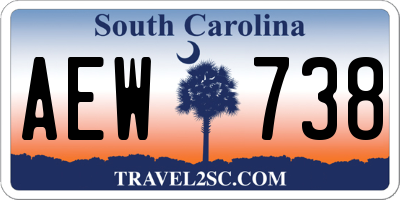 SC license plate AEW738