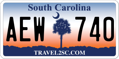 SC license plate AEW740
