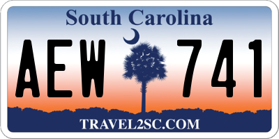 SC license plate AEW741