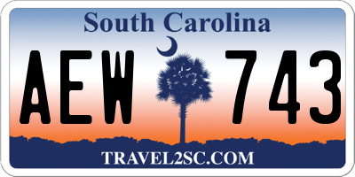 SC license plate AEW743