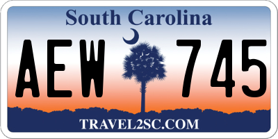 SC license plate AEW745