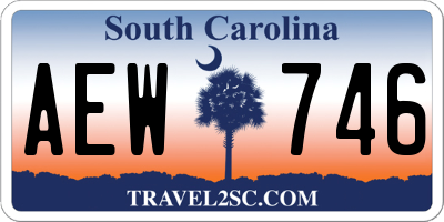 SC license plate AEW746