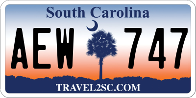 SC license plate AEW747