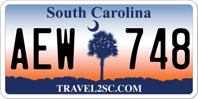 SC license plate AEW748