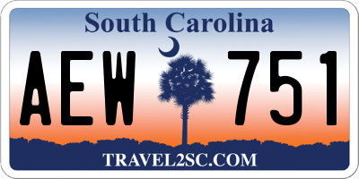 SC license plate AEW751