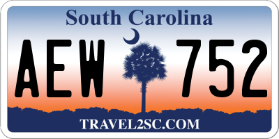 SC license plate AEW752