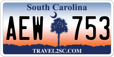 SC license plate AEW753