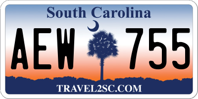 SC license plate AEW755