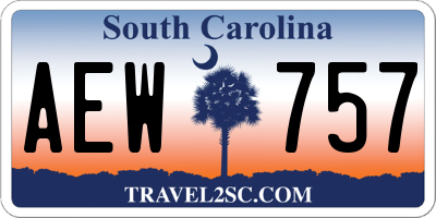 SC license plate AEW757