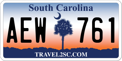 SC license plate AEW761