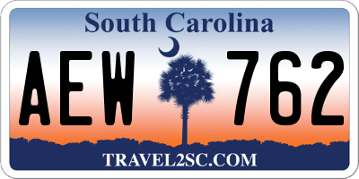 SC license plate AEW762