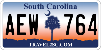 SC license plate AEW764