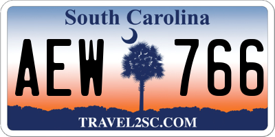 SC license plate AEW766