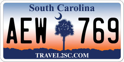 SC license plate AEW769