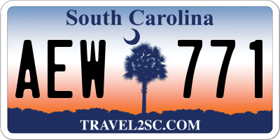 SC license plate AEW771