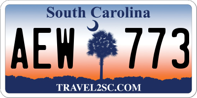 SC license plate AEW773