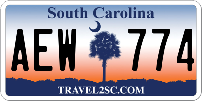 SC license plate AEW774