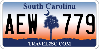 SC license plate AEW779