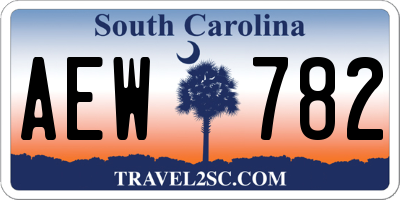 SC license plate AEW782