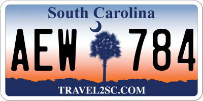 SC license plate AEW784